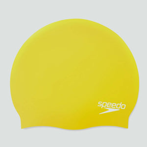 Speedo Plain Moulded Silicone Cap Yellow