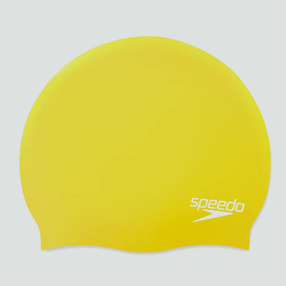 Speedo Plain Moulded Silicone Cap Yellow