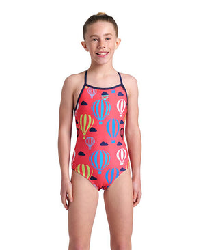 ARENA GIRLS’ BALLOONS SWIMSUIT RED (6-14rokov)
