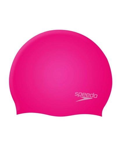 Speedo Junior Badekappe Plain Moulded Silikon Pink (6-14 Jahre)