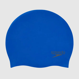 Speedo Plain Moulded Silicone Cap Blue