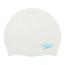 Speedo Junior Plain Moulded Silicone Cap Weiß