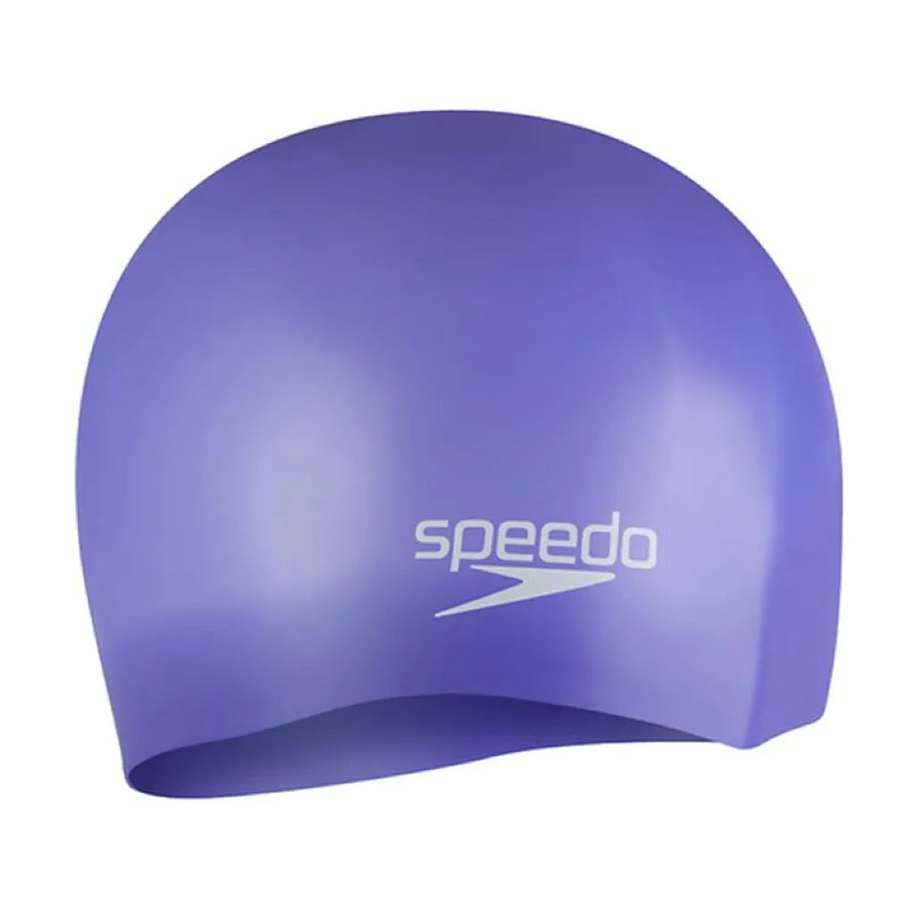 Speedo Plain Moulded Silicone Cap Purple