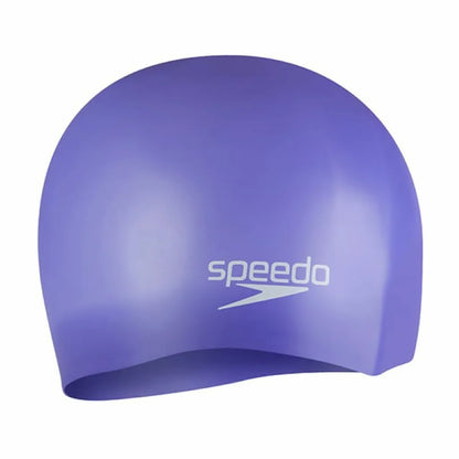 Speedo Plain Moulded Silicone Cap Purple