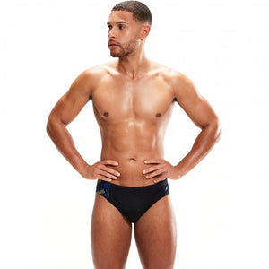 Speedo Tech Panel 7cm Swim Briefs - black/chroma blue/spritz