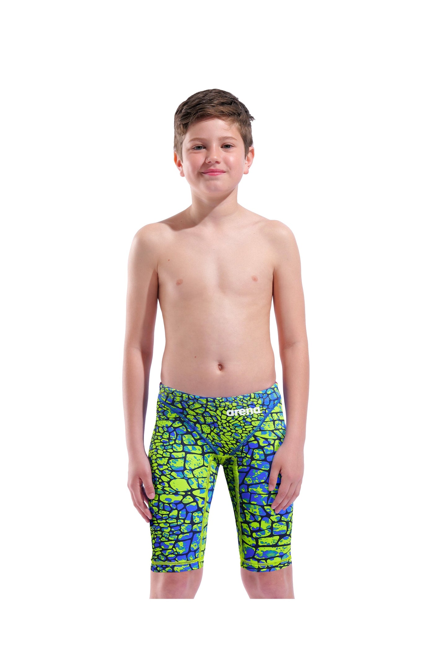 Arena Powerskin ST Next Jammer Jr Snake Green Chlapčenské závodné plavky