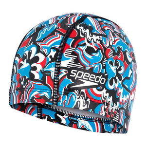 Speedo Junior Printed Pace Cap White/Red