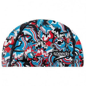 Speedo Junior Printed Pace Cap White/Red